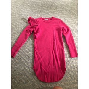 Pink sweatshirt dress